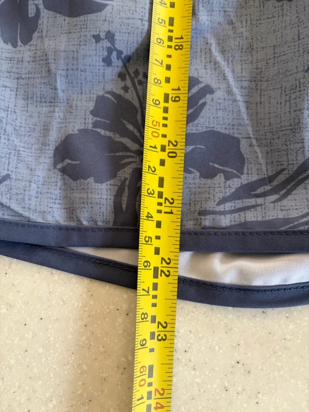 NWT Wave Zone Men’s Sz 40 Gray & Blue Floral Swim Trunks with Liner &  pockets!